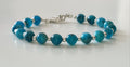 racelet Perles Apatite Bleue et Argent